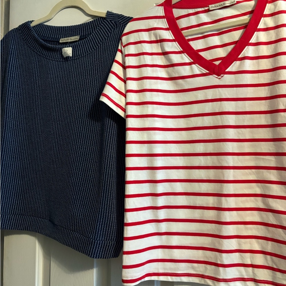 NWT Set of 2 Zennana tops size medium. 1 still has tags and 1 NWOT